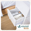 Lot de 2 Table de chevet d’appoint avec tiroir et compartiment 25x30x66cm blanc - voonot.com