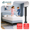 Lot de 6 Pieds de meubles lits Hauteur reglables 25-43 cm en metal noir - voonot.com