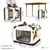 Sac transport pliable chien chat caisse cage portable 60x44x44cm beige - voonot.com