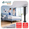 Lot de 4 Pieds de meubles lits Hauteur reglables 25-43 cm en metal noir - voonot.com