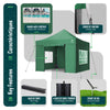 Tonnelle de jardin renforcée 3x3m pliable Barnum avec 4 parois latérales et fenêtres vert - voonot.com