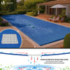 Bache piscine rectangulaire double couche en Polyethylene 160 gr/m2 avec filet ecoulement 4x9m Bleue - voonot.com
