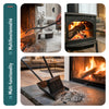 Porte buches cheminee avec 4 outils en metal noir - voonot.com