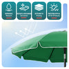 Parasol de jardin 2m avec ancrage sol et sac de transport Vert - voonot.com