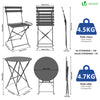 Ensemble bistro extérieur 1 table 2 chaises acier gris - voonot.com