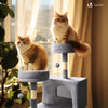 Arbre a chat Grande taille 5 niveaux avec griffoir grattoir 168cm gris - voonot.com