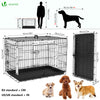 Cage pour chien pliable avec 2 portes verrouillable plateau amovible 92x58x64cm - voonot.com