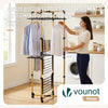 Sechoir a linge vertical tour etendoir pliable 4 niveaux 99x69x175.5 cm style bois noir - voonot.com
