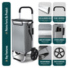 Chariot de course pliable aluminium 2 roues avec sac isotherme gris - voonot.com