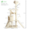 Arbre à Chat 154cm avec Griffoir Plateforme Niche XXL Beige - voonot.com