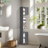 Meuble rangement salle de bain Haut colonne 180x20x20cm MDF gris - voonot.com