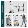 Chariot de courses pliable monte escalier aluminium avec sac isotherme gris - voonot.com