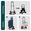 Chariot de courses pliable monte escalier bleu marine - voonot.com