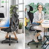 Fauteuil de Bureau Ergonomique pivotant avec appui tête et dossier toile respirant Noir - voonot.com