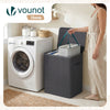 Panier a linge 2 compartiments et sacs amovibles auto ajustant avec couvercle 150L Anthracite - voonot.com