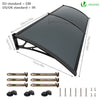 Auvent de porte marquise 200x80 cm en Polycarbonate anti UV Anthracite - voonot.com