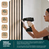 Lot de 6 panneaux acoustiques muraux Tasseaux en bois MDF avec feutre noir 120x60x2.1cm chêne blanc - voonot.com