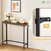 Console table style industriel en metal et MDF 75x24x75 cm Marron - voonot.com