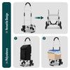 Chariot de courses pliable monte escalier aluminium noir - voonot.com