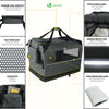 Sac transport pliable chien chat caisse cage portable 50x35x36cm gris - voonot.com
