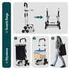 Chariot de courses pliable monte escalier aluminium avec sac isotherme noir - voonot.com
