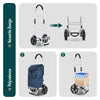 Chariot de course pliable aluminium 2 roues bleu marine - voonot.com