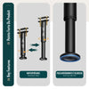 Lot de 4 Pieds de meubles lits Hauteur reglables 25-43 cm en metal noir - voonot.com