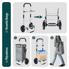 Chariot de course pliable aluminium 2 roues avec sac isotherme gris - voonot.com