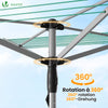 Etendoir a Linge Exterieur Rotatif avec housse de protection et Surface etendage 45m Argent Vert - voonot.com