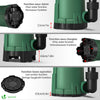 Pompe evacuation 3 en 1 pour eaux chargees 13500L/H profondeur 7m vert - voonot.com