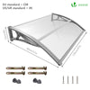 Auvent de porte marquise 120x80 cm transparent en Polycarbonate anti UV - voonot.com