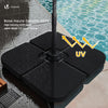 Lot de 4 dalles lestage parasol HDPE 60L eau - 100kg sable noires - voonot.com