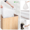 Panier a linge en bambou rectangulaire triple compartiments avec couvercle 150L - voonot.com