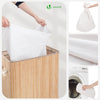 Panier a linge en bambou rectangulaire double compartiments avec couvercle 100L - voonot.com