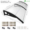 Auvent de porte marquise 200x80 cm transparent en Polycarbonate anti UV Noir - voonot.com
