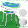 Siege de douche ergonomique a hauteur reglable en Aluminum HDPE bleu - voonot.com