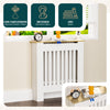 Cache radiateur en MDF avec lattes et etagere 78×19×82 cm Blanc Chêne - voonot.com
