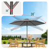 Parasol de jardin inclinable avec aeration et sac bandouliere 270cm gris - voonot.com