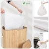 Panier a linge en bambou rectangulaire avec couvercle 72L - voonot.com