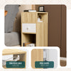 Lot de 2 Table de chevet d’appoint avec tiroir et compartiment 25x30x66cm naturel - voonot.com