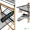 Sechoir a linge etendoir deluxe pliable Grande capacite sechage style bois noir - voonot.com