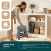 Tabouret pliant antiderapant 37x30x32.5 cm plastique gris - voonot.com