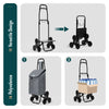 Chariot de courses pliable monte escalier style oxford gris - voonot.com