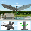 Parasol deporte inclinable Premium carre avec housse protection 3x3m Roma Gris - voonot.com