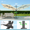 Parasol deporte inclinable Premium carre avec housse protection 3x3m Roma beige - voonot.com