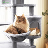 Arbre a chat Grande taille 5 niveaux avec griffoir grattoir 168cm gris - voonot.com