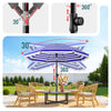 Parasol de jardin 2m avec ancrage sol et sac de transport Bleu blanc - voonot.com