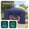 Tonnelle de jardin renforcée 3x3m pliable Barnum avec 4 parois latérales et fenêtres bleu - voonot.com