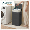 Panier a linge 1 compartiment et sac amovible auto ajustant avec couvercle 90L Anthracite - voonot.com