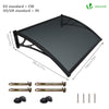 Auvent de porte marquise 100x80 cm en Polycarbonate anti UV Anthracite - voonot.com